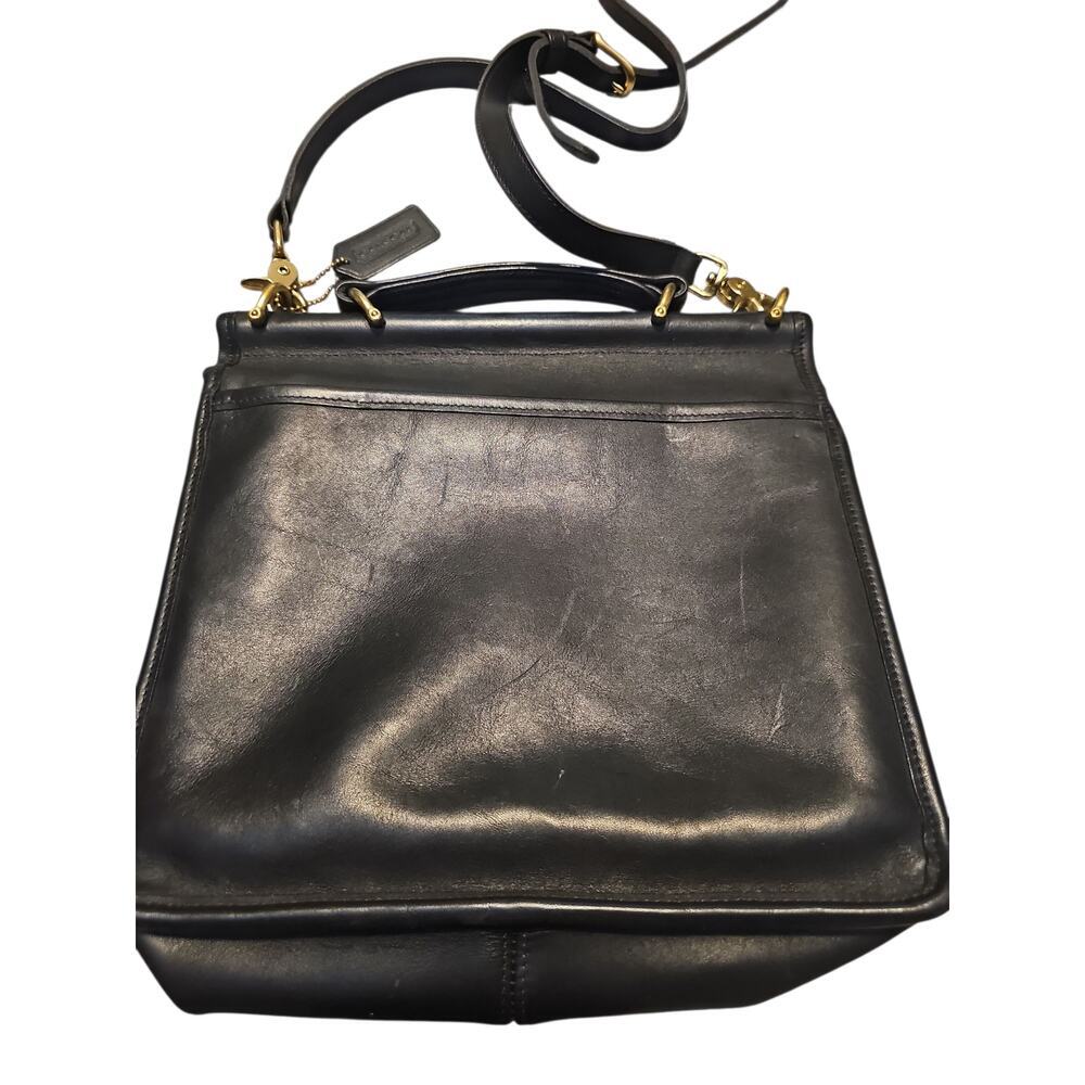 Coach black leather Vintage Classic Willis shoulder bag purse - Picture 3 of 7